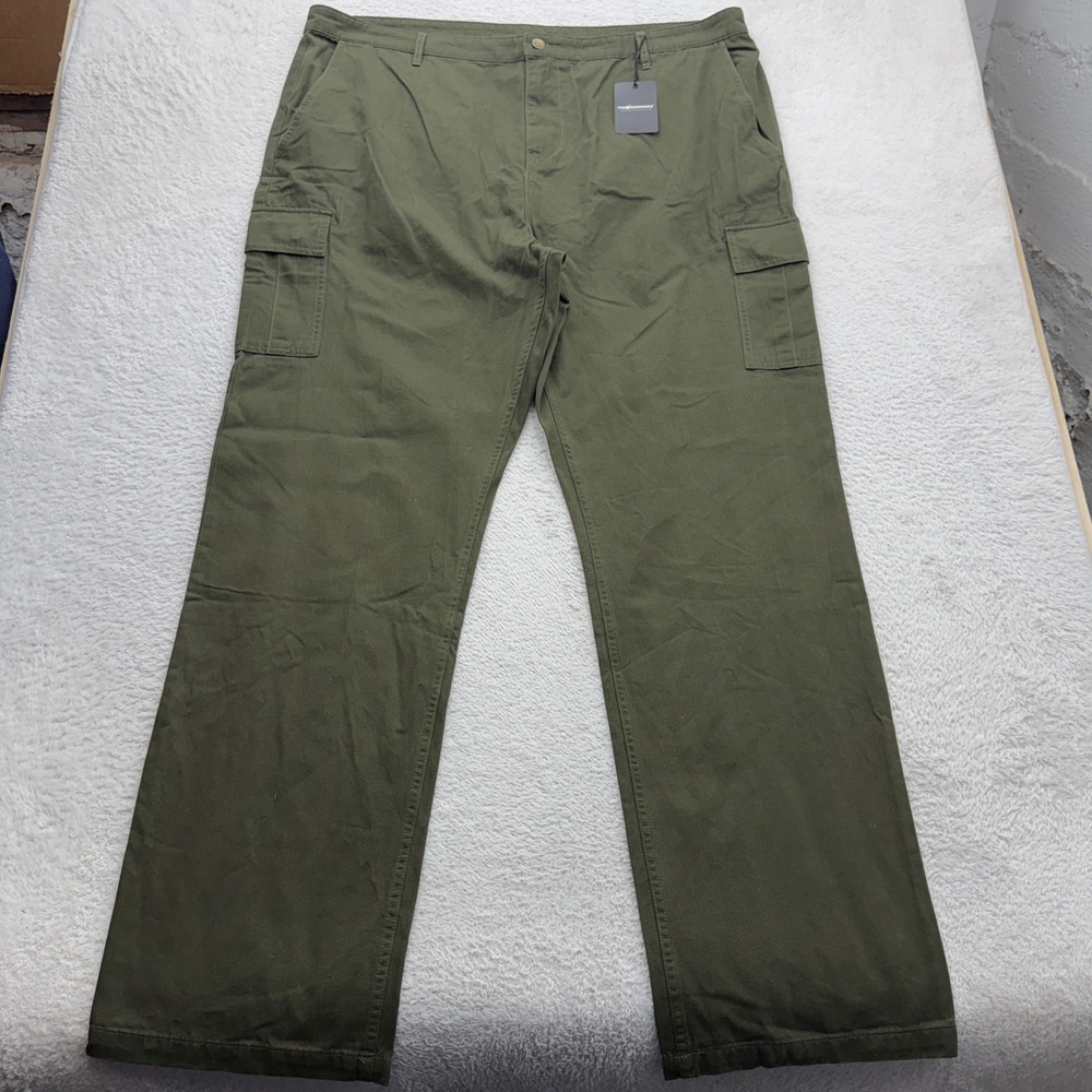 The Hundreds Mens Relaxed Cargo Pants Olive Green Cotton 44x34 TB20014 New